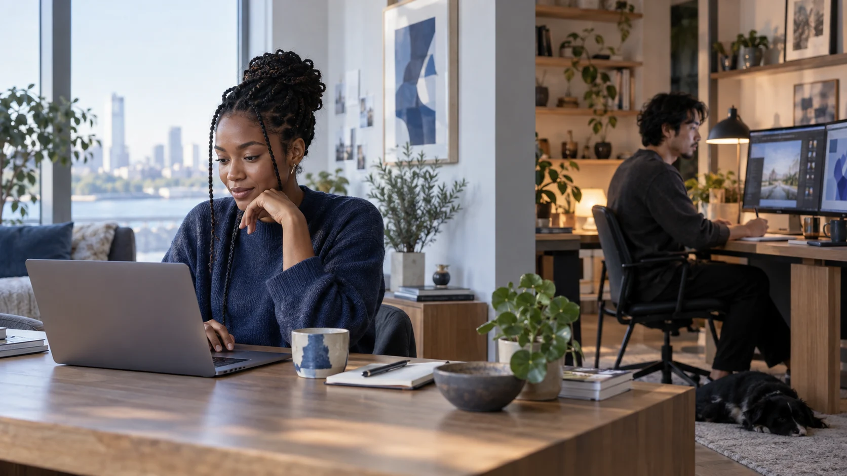 Return to a project from another computer — editorial illustration